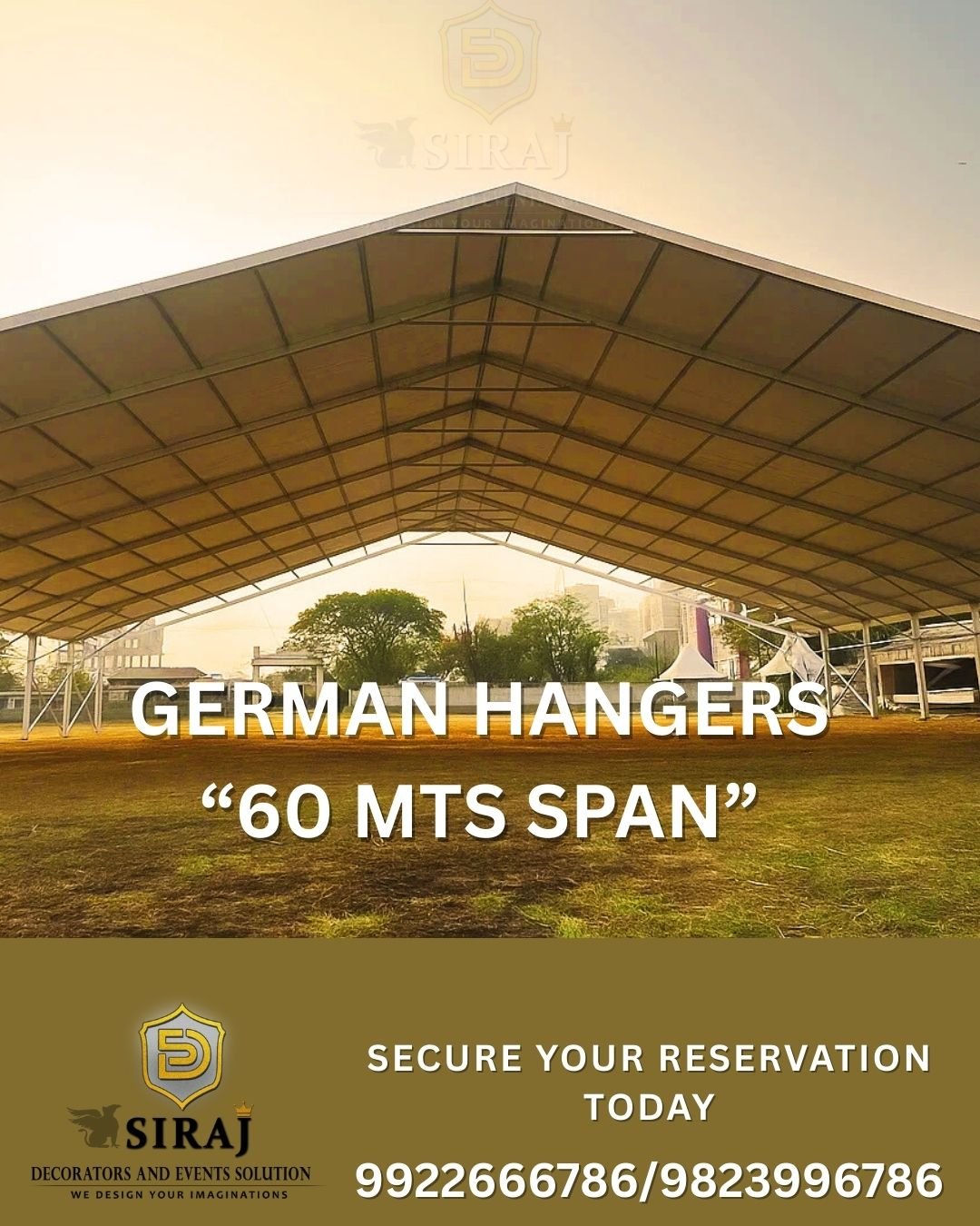 German hanger rental in Mumbai – waterproof aluminium event structure by Siraj Decorators